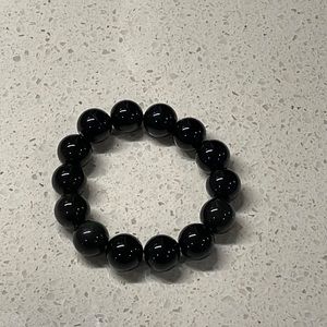 Stretch crystal stone obsidian bracelet